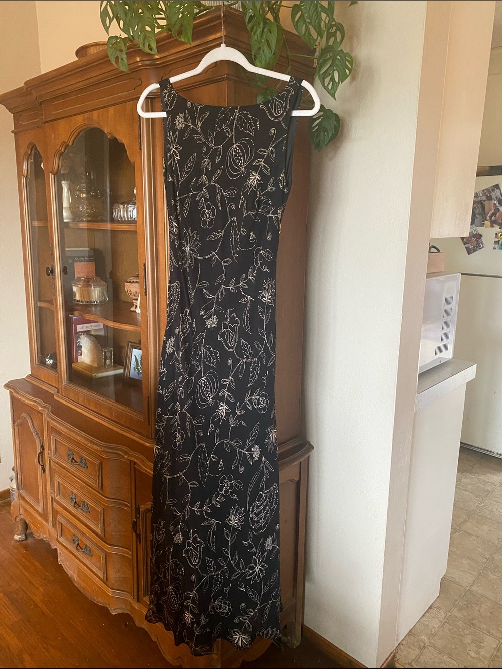 Black Floral Print Maxi Dress